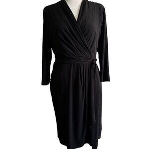 Eliza J Black Long Sleeve Wrap Dress